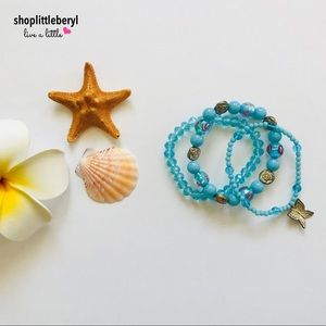 Roses and Butterly Charm Bead Stretch Bracelet